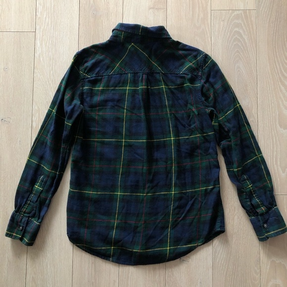 Uniqlo Plaid Flannel Button Up Shirt in Navy & Green Size S - Picture 3 of 11